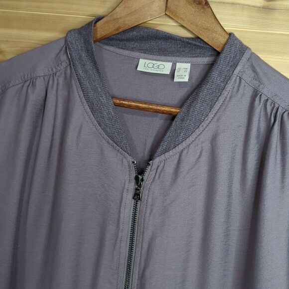 LOGO Lori Goldstein Womens Jackets 28W Purple Lightweight Jacket Lace Trim - Picture 2 of 10